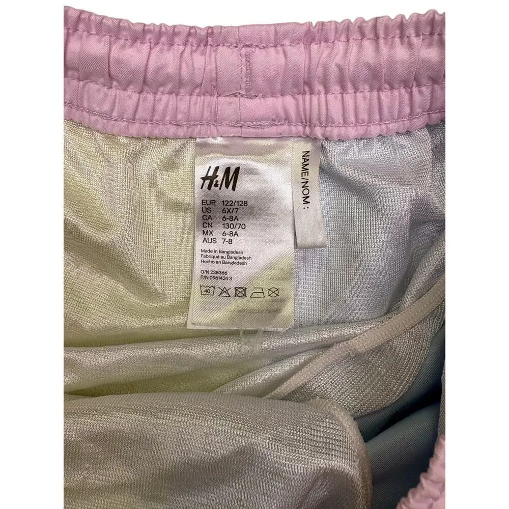 H&M Kids Color Block Swim Trunks Boys 6-8Y Pastel Blue Yellow Pink Board Shorts